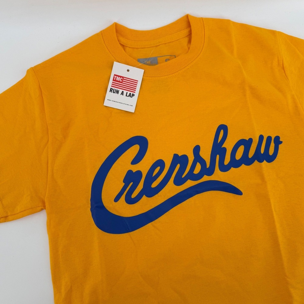 NWT The Marathon Clothing‎ Crenshaw Tee Yellow Blue Short Sleeve Small TMC